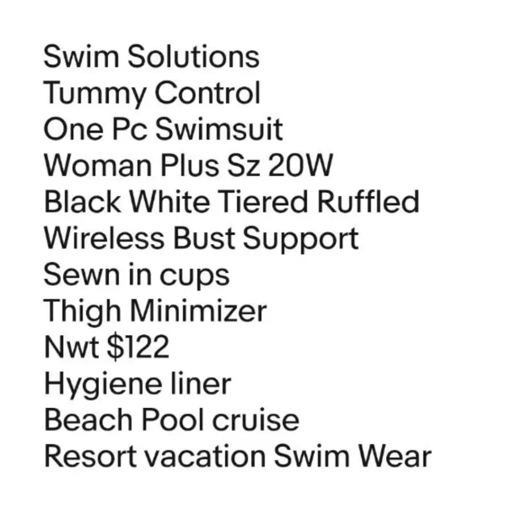Swim Solutions Tummy Control V-neck One Pc Swimsuit Woman Plus 20 Black Wireless - Picture 9 of 10